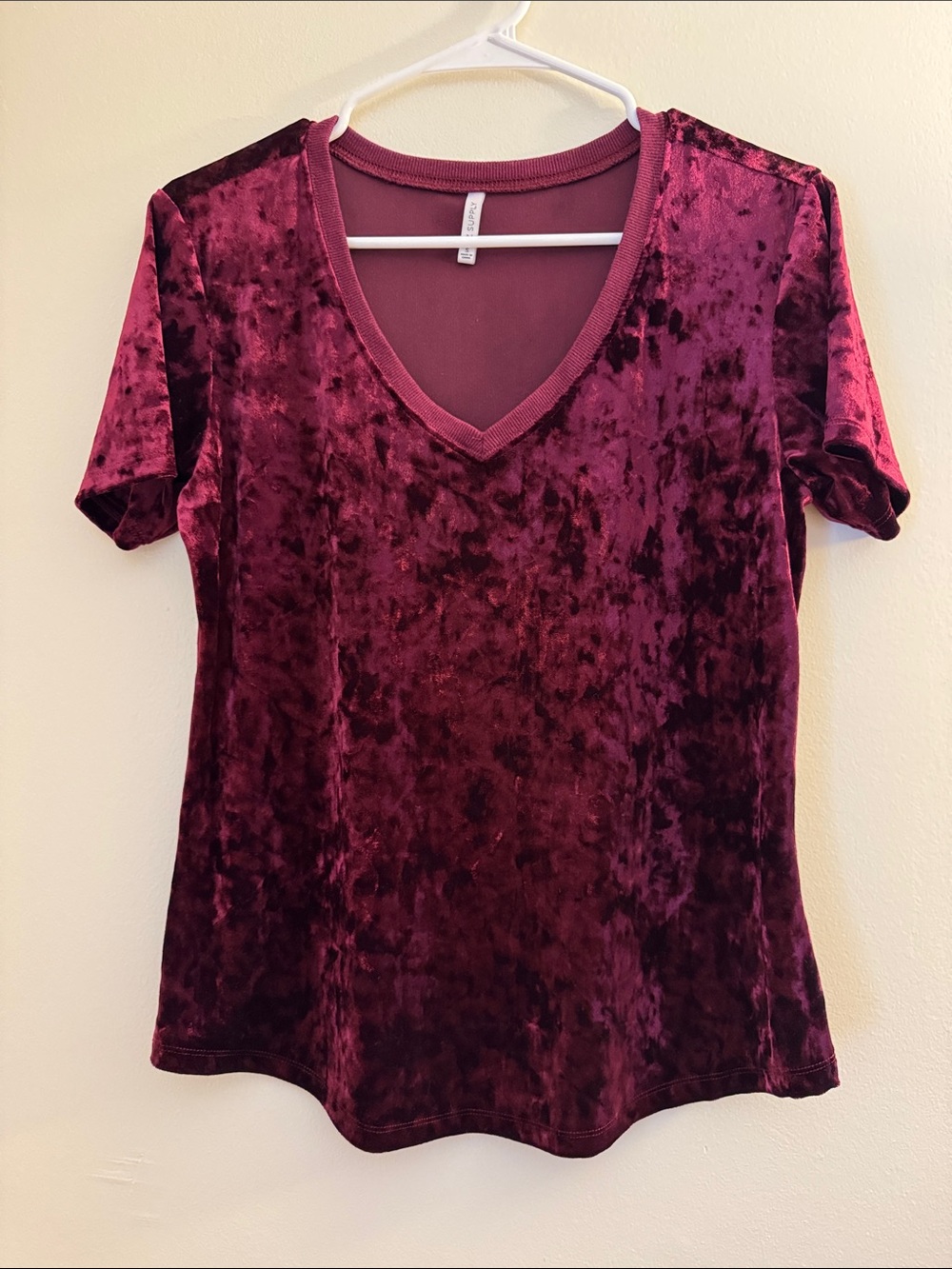 SALE Z SUPPLY Crushed Velvet Velour V Neck Tee